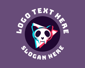 Skate - Glitch Cat Skull logo design