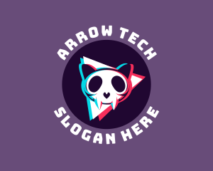 Glitch Cat Skull logo design