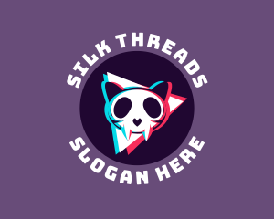 Glitch Cat Skull logo design