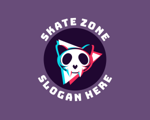 Skate - Glitch Cat Skull logo design
