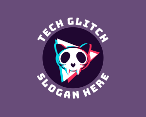 Glitch - Glitch Cat Skull logo design