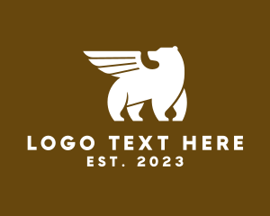 Silhouette - Wing Grizzly Bear logo design