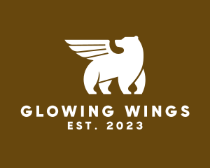 Wing Grizzly Bear logo design