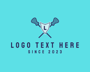 Blue Helmet - Lacrosse Shield Sports logo design