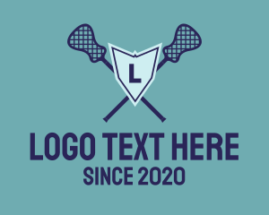 Racket - Lacrosse Shield Letter logo design