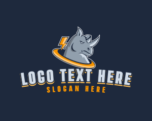 Game Streaming - Tough Rhino Lightning logo design