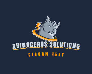Rhinoceros - Tough Rhino Lightning logo design