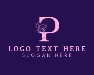Skincare - Floral Beauty Boutique Letter P logo design