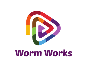 Worm - Multicolored Snake Play logo design