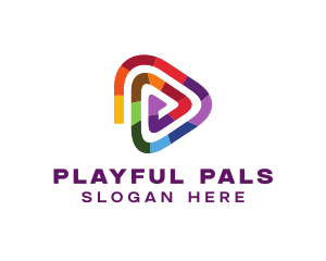 Multicolored Snake Play logo design