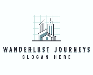 Construction Architecture Blueprint Logo