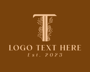 Letter T - Orange Flower Letter T logo design