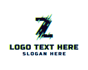 Modern Glitch Letter Z logo design