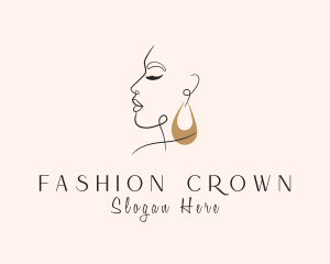 Woman Fashion Earring logo design