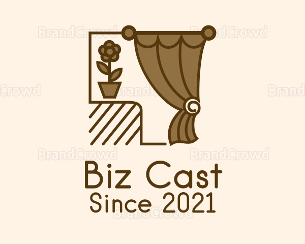 Curtain Flower Pot Logo