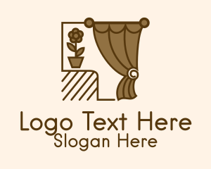 Curtain Flower Pot Logo