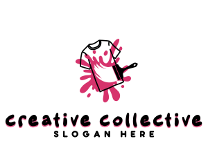 Tshirt Paintbrush Splatter logo design