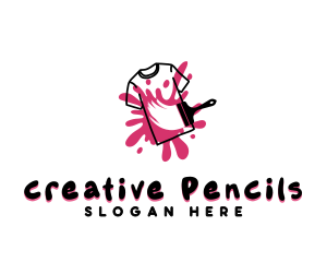 Tshirt Paintbrush Splatter logo design