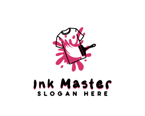 Tshirt Paintbrush Splatter logo design