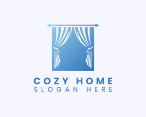 Home Window Curtain logo design