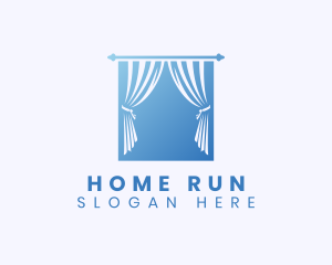 Home Window Curtain logo design