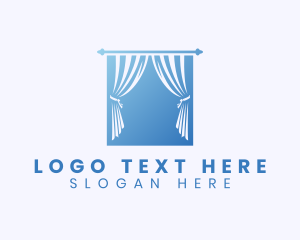 Curtain - Home Window Curtain logo design