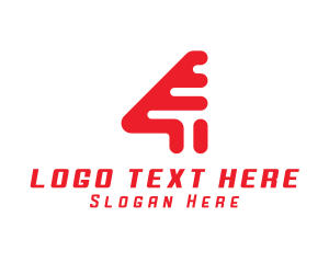 Futuristic Modern Tech Number 4  Logo