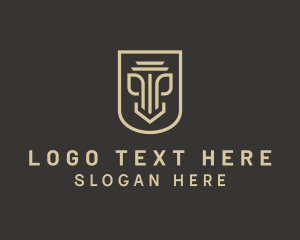 Pillar - Legal Column Shield logo design