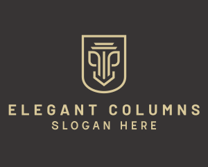 Legal Column Shield logo design