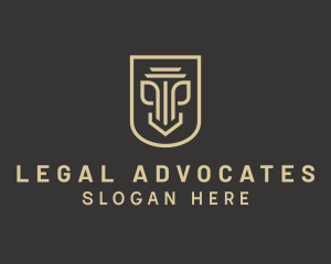 Legal Column Shield logo design