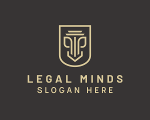 Legal Column Shield logo design