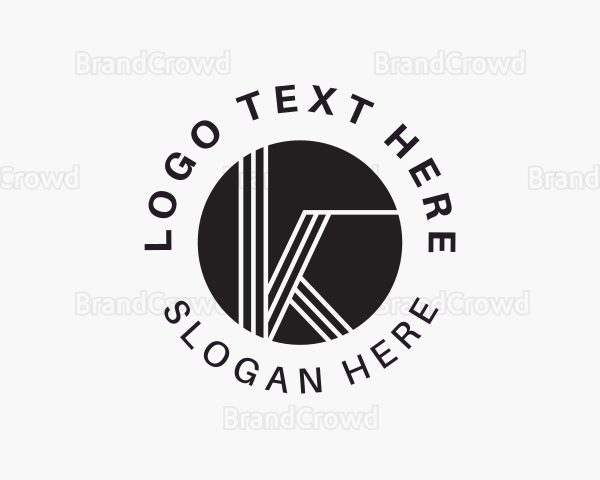 Geometric Stripe Letter K Logo