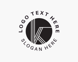 Engineer - Geometric Stripe Letter K logo design