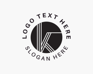 Geometric - Geometric Stripe Letter K logo design