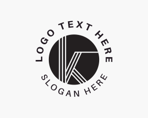 Geometric Stripe Letter K Logo