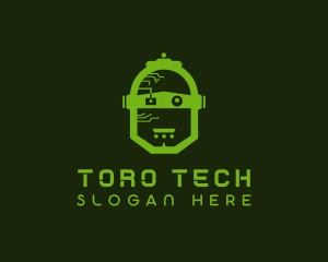 Tech Robot Head logo design