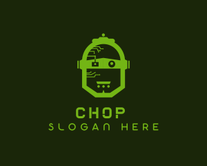 Green - Tech Robot Head logo design