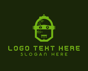Mascot - Tech Robot Head logo design