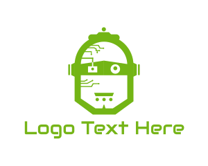 Chatbot - Green Robot Head logo design