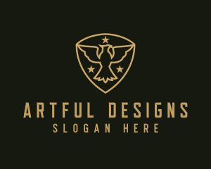 Military Star Eagle Insignia logo design