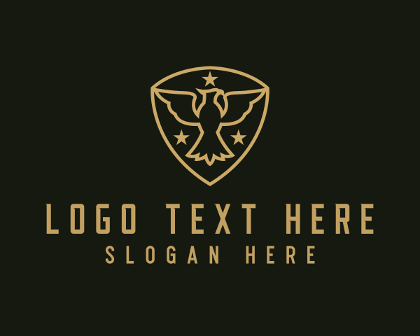 Wealth - Military Star Eagle Insignia logo design