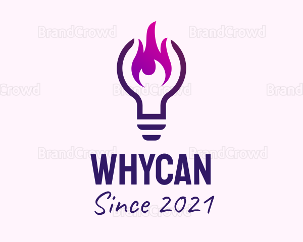 Purple Fire Light Bulb Logo