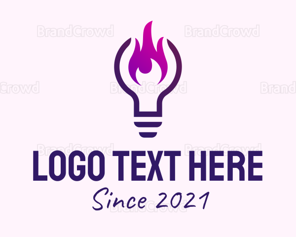 Purple Fire Light Bulb Logo