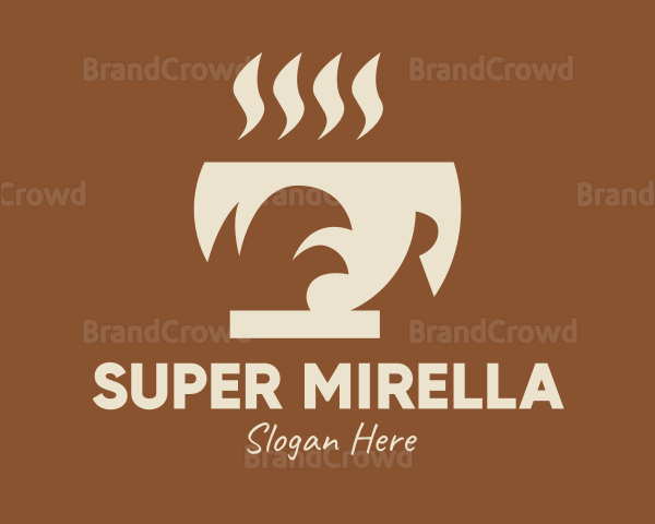 Brown Hot Coffee Drink Logo