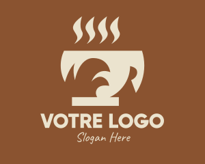 Brown Hot Coffee Drink Logo