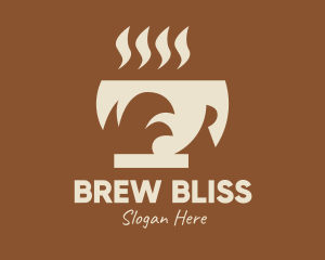 Brown Hot Coffee Drink logo design