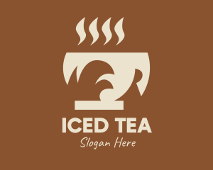 Brown Hot Coffee Drink logo design