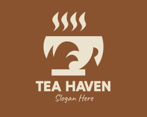 Brown Hot Coffee Drink logo design