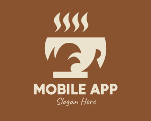 Hot Coffee - Brown Hot Coffee Drink logo design