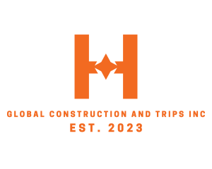 Lettermark - Orange Star H logo design